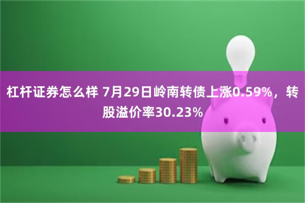 杠杆证券怎么样 7月29日岭南转债上涨0.59%，转股溢价率30.23%